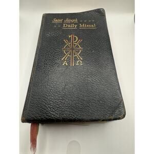 Saint Joseph Sunday Missal 1953 JHS Confraternity Issue Genuine Leather‎